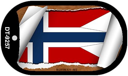 Norway-NS Flag Scroll Metal Novelty Dog Tag Necklace DT-9257