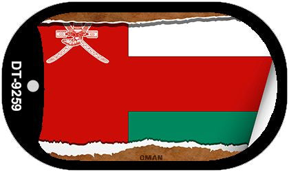 Oman Flag Scroll Metal Novelty Dog Tag Necklace DT-9259