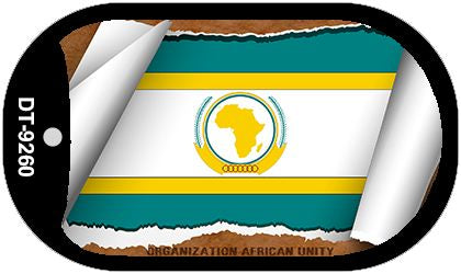 Organization African Unity Flag Scroll Metal Novelty Dog Tag Necklace DT-9260