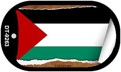 Palestine Flag Scroll Metal Novelty Dog Tag Necklace DT-9263