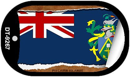 Pitcairn Islands Flag Scroll Metal Novelty Dog Tag Necklace DT-9267