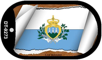 San Marino Flag Scroll Metal Novelty Dog Tag Necklace DT-9273