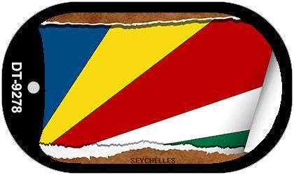 Seychelles Flag Scroll Metal Novelty Dog Tag Necklace DT-9278
