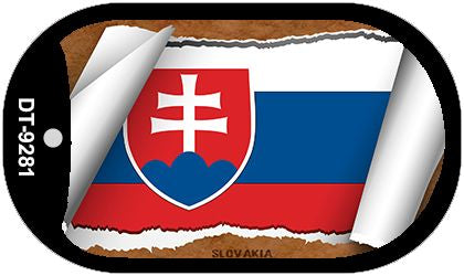 Slovakia Flag Scroll Metal Novelty Dog Tag Necklace DT-9281