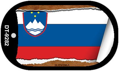 Slovenia Flag Scroll Metal Novelty Dog Tag Necklace DT-9282
