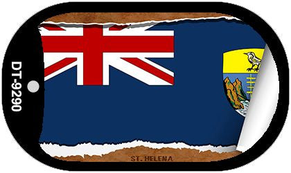 St Helena Flag Scroll Metal Novelty Dog Tag Necklace DT-9290