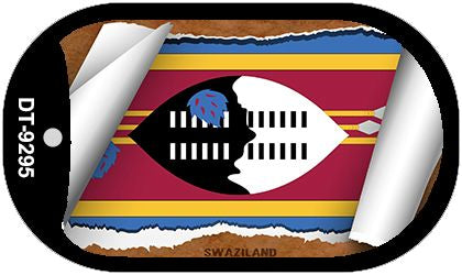 Swaziland Flag Scroll Metal Novelty Dog Tag Necklace DT-9295