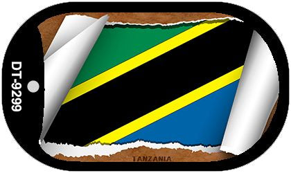 Tanzania Flag Scroll Metal Novelty Dog Tag Necklace DT-9299