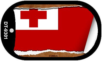 Tonga Flag Scroll Metal Novelty Dog Tag Necklace DT-9301