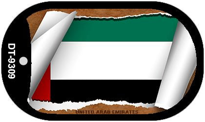 United Arab Emirates Flag Scroll Metal Novelty Dog Tag Necklace DT-9309