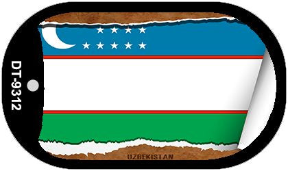 Uzbe Kistan Flag Scroll Metal Novelty Dog Tag Necklace DT-9312