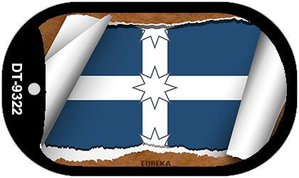 Eureka Flag Scroll Metal Novelty Dog Tag Necklace DT-9322