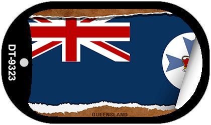 Queensland Flag Scroll Metal Novelty Dog Tag Necklace DT-9323