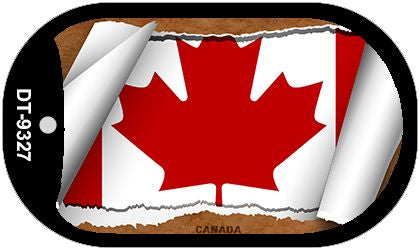 Canada Flag Scroll Metal Novelty Dog Tag Necklace DT-9327