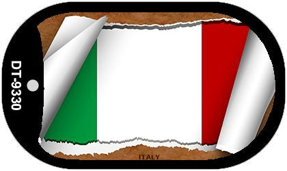 Italy Flag Scroll Metal Novelty Dog Tag Necklace DT-9330