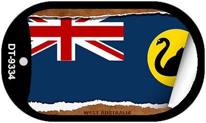 West Australia Flag Scroll Metal Novelty Dog Tag Necklace DT-9334