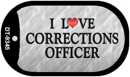 I Love Corrections Novelty Dog Tag Necklace DT-9345