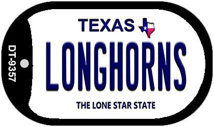 Longhorns Texas Novelty Metal Dog Tag Necklace DT-9357