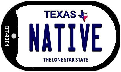 Native Texas Novelty Metal Dog Tag Necklace DT-9361