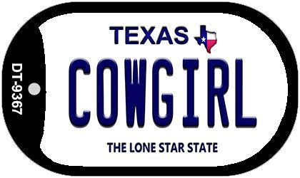 Cowgirl Texas Novelty Metal Dog Tag Necklace DT-9367