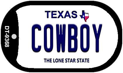 Cowboy Texas Novelty Metal Dog Tag Necklace DT-9368