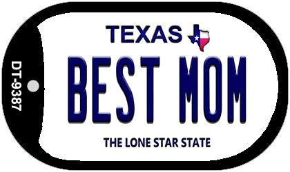 Best Mom Texas Novelty Metal Dog Tag Necklace DT-9387