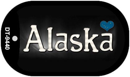 Alaska Flag Script Novelty Metal Dog Tag Necklace DT-9440