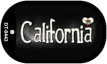 California Flag Script Novelty Metal Dog Tag Necklace DT-9443