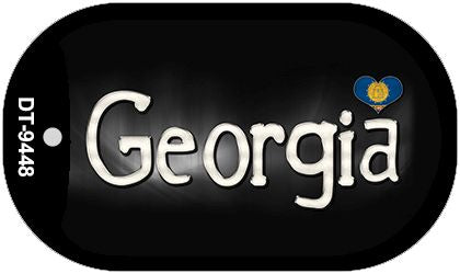 Georgia Flag Script Novelty Metal Dog Tag Necklace DT-9448