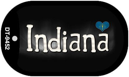 Indiana Flag Script Novelty Metal Dog Tag Necklace DT-9452