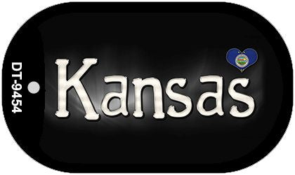 Kansas Flag Script Novelty Metal Dog Tag Necklace DT-9454