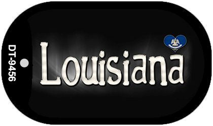 Louisiana Flag Script Novelty Metal Dog Tag Necklace DT-9456