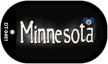 Minnesota Flag Script Novelty Metal Dog Tag Necklace DT-9461