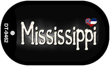 Mississippi Flag Script Novelty Metal Dog Tag Necklace DT-9462