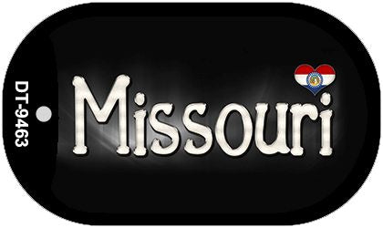 Missouri Flag Script Novelty Metal Dog Tag Necklace DT-9463