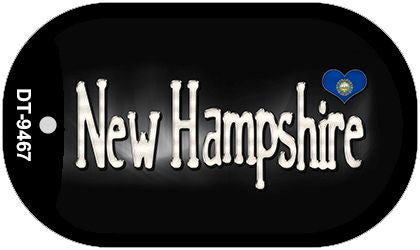 New Hampshire Flag Script Novelty Metal Dog Tag Necklace DT-9467