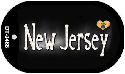 New Jersey Flag Script Novelty Metal Dog Tag Necklace DT-9468