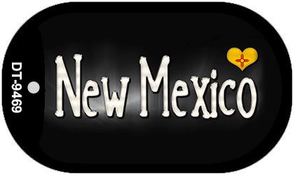 New Mexico Flag Script Novelty Metal Dog Tag Necklace DT-9469