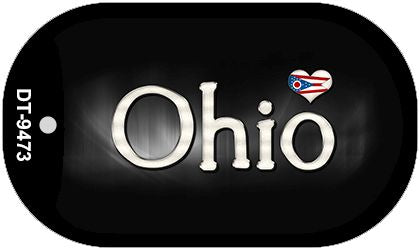 Ohio Flag Script Novelty Metal Dog Tag Necklace DT-9473
