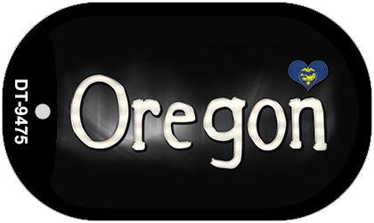 Oregon Flag Script Novelty Metal Dog Tag Necklace DT-9475