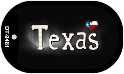 Texas Flag Script Novelty Metal Dog Tag Necklace DT-9481