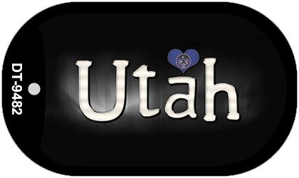 Utah Flag Script Novelty Metal Dog Tag Necklace DT-9482