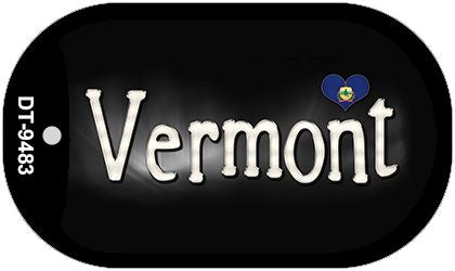 Vermont Flag Script Novelty Metal Dog Tag Necklace DT-9483