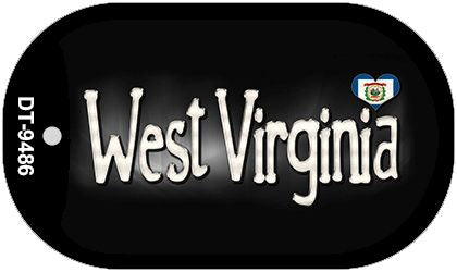 West Virginia Flag Script Novelty Metal Dog Tag Necklace DT-9486