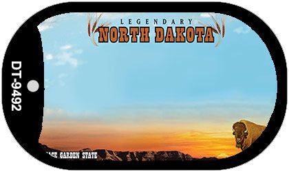 North Dakota State Blank Novelty Metal Dog Tag Necklace DT-9492