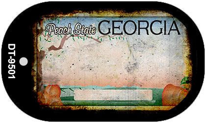 Georgia Rusty Blank Novelty Metal Dog Tag Necklace DT-9501
