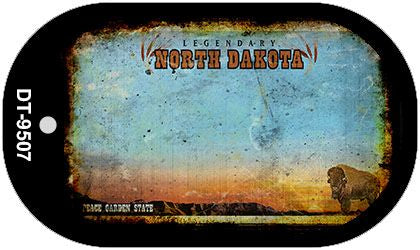 North Dakota Rusty Blank Novelty Metal Dog Tag Necklace DT-9507
