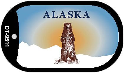 Alaska Bear State Blank Novelty Metal Dog Tag Necklace DT-9511