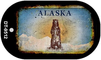 Alaska Bear Rusty Blank Novelty Metal Dog Tag Necklace DT-9512