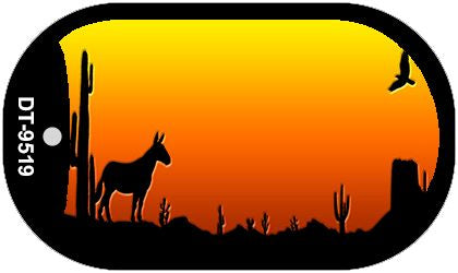Donkey Sunset Arizona Western Novelty Metal Dog Tag Necklace DT-9519